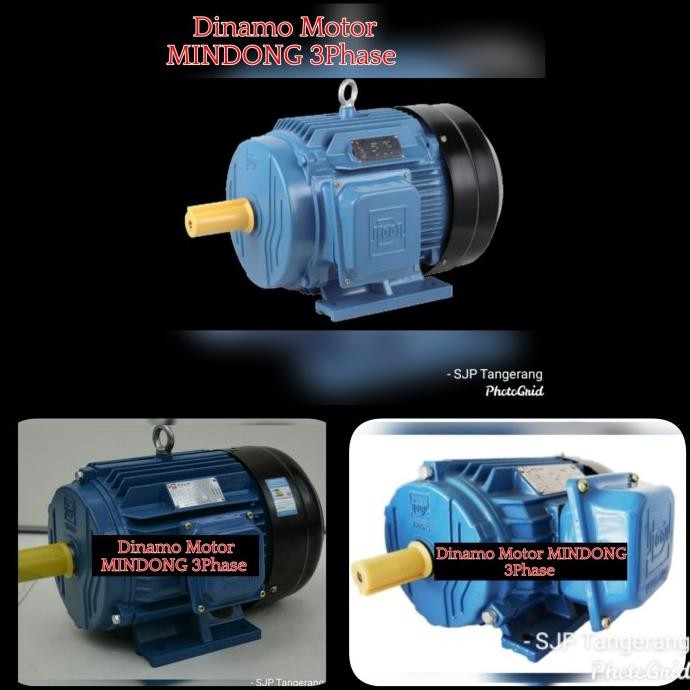 Dinamo Electro Motor Merk Mindong 2Hp 3Phase 1400 Rpm New Stok