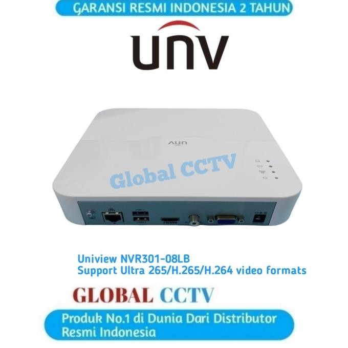 TERMURAH - UNIVIEW NVR301-08LB NVR 8 CHANNEL UNV 2MP / NVR 8 CHANNEL UNIVIEW 2MP