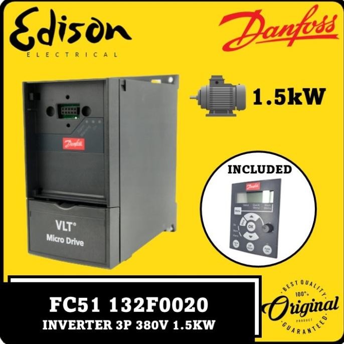Danfoss 3P 3-Phase Inverter Vlt Microdrive Fc51 Fc-51 1.5Kw 132F0020 New Stok