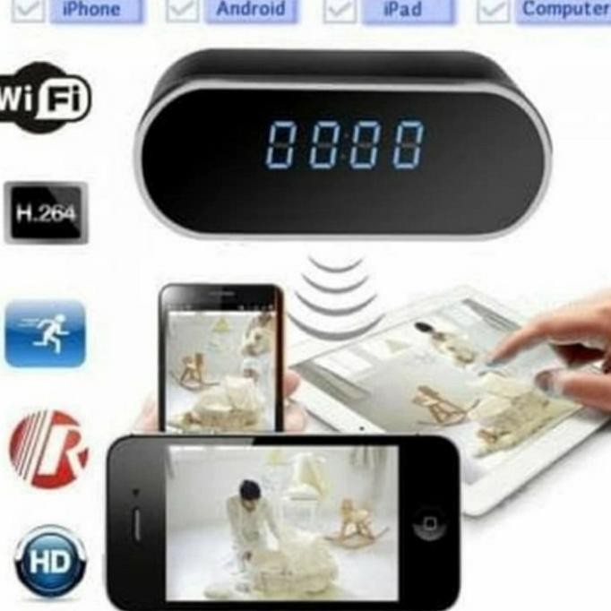 Jam Spy Wifi Wireless IP Camera CCTV Jam Meja 1080P