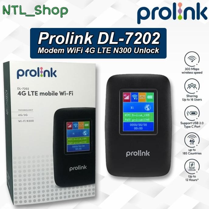 Prolink DL 7202 Modem WiFi  4G LTE N300 Unlock All Operator   Prolink DL-7202 Modem Wifi Portable