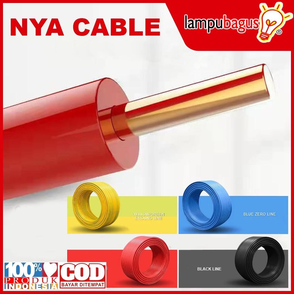 Kabel Listrik NYA / Kabel Kawat NYA 1.5mm 2.5mm Kabel Tembaga Asli 50 Yard Full