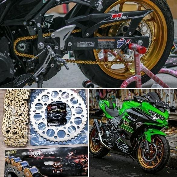 ORIGINAL GEAR SET NINJA 250 FI RANTAI NINJA 250 KARBU GEAR KAWASAKI
