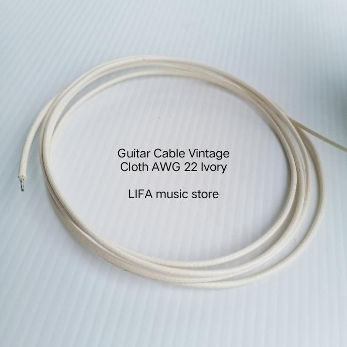 Guitar Wire Cable Vintage Cloth Awg 22 Ivory Co