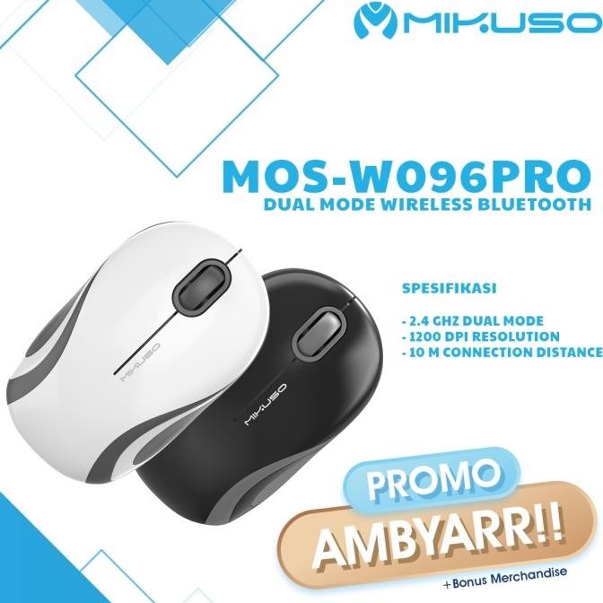 Mikuso MOS-W096 Pro Dual Mode Wireless - Bluetooth Mouse Mini