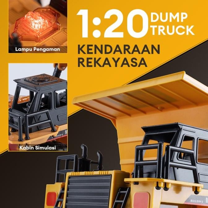 Murah Tatajoy Mainan Mobil Remote Control Rc Dump Truck 1:20 2.4G Mobil Dump Truck Remote Control 11
