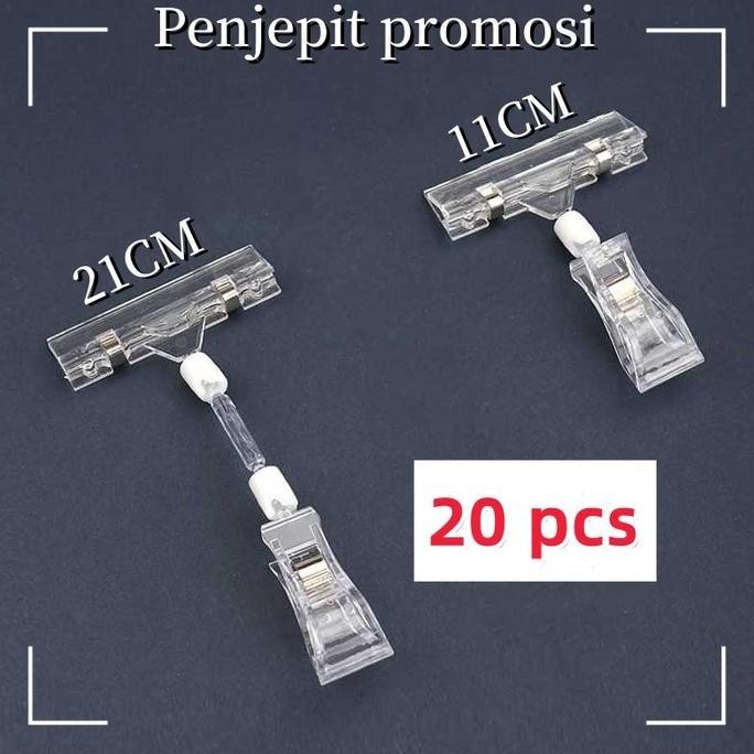 

20PCS Penjepit Label Transparan 11cm/21cm Papan Tag Hanger Promo untuk Organisasi Kantor dan Sekolah