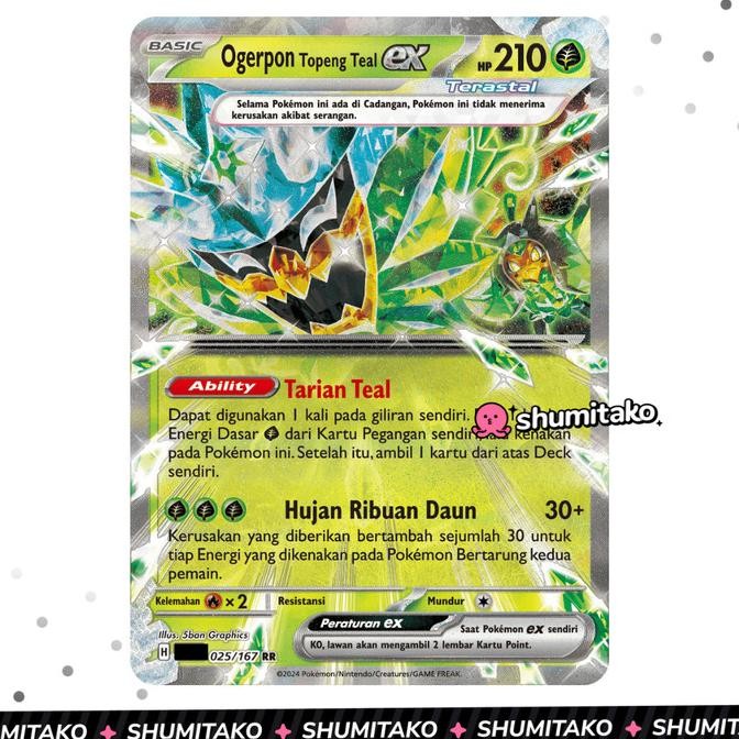Sale Kartu Pokemon Tcg Indonesia Ogerpon Topeng Teal Ex