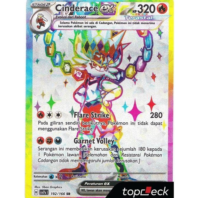 Grosir Cinderace Ex (Sr) - 192/166 - Bimbingan Rasi (Sv7S) - Pokemon Tcg Indonesia