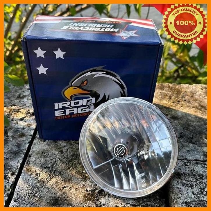 [GAZ] REFLEKTOR HD 5.75 INCHI HARLEY DAVIDSON IMPORT IRON EAGLE LAMPU DEPAN CB TRIUMPH IMPORT PNP BA