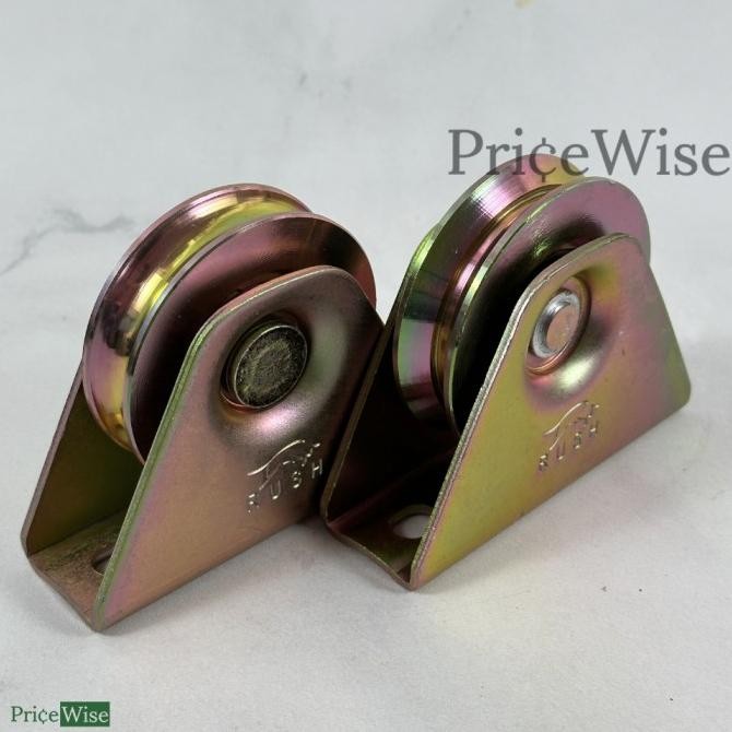 :>:>:>:>] Roda Bubut U V 3 inch 8 cm Lengkung Siku / Roda Rel Pagar Besi Bulat