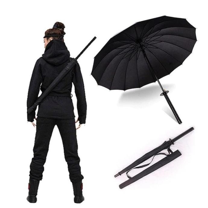 Payung Samurai Jepang Ninja Samurai Umbrella Katana Payung Besar Hitam PROMO