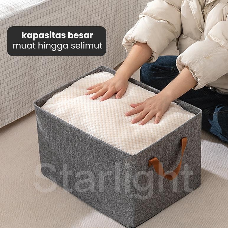 Tempat Penyimpanan Baju Tas Foldable Storage Box Clothing Organizer Keranjang Penyimpanan Lipat Pers