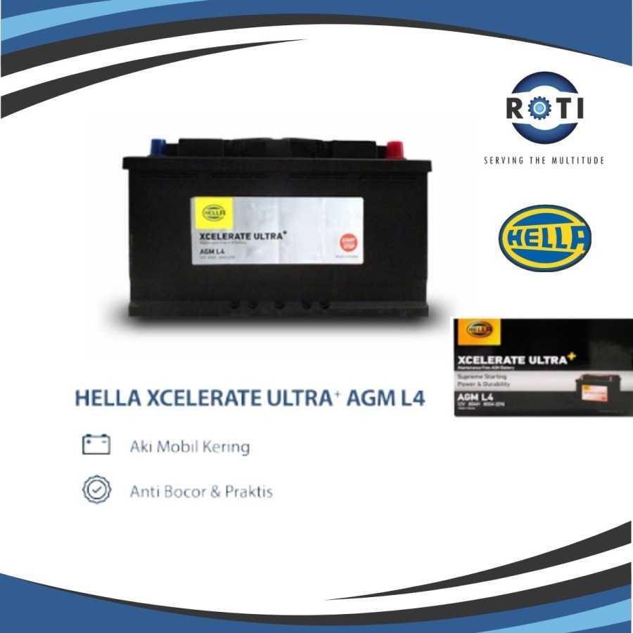 Aki Mobil HELLA XCELERATE ULTRA+ AGM L4 - Aki Mobil Kering