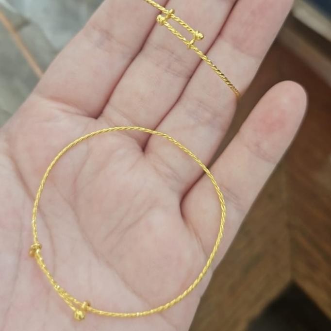TERMURAH - Gelang bayi newborn unisex laki perempuan emas asli 24k 24 karat 99%