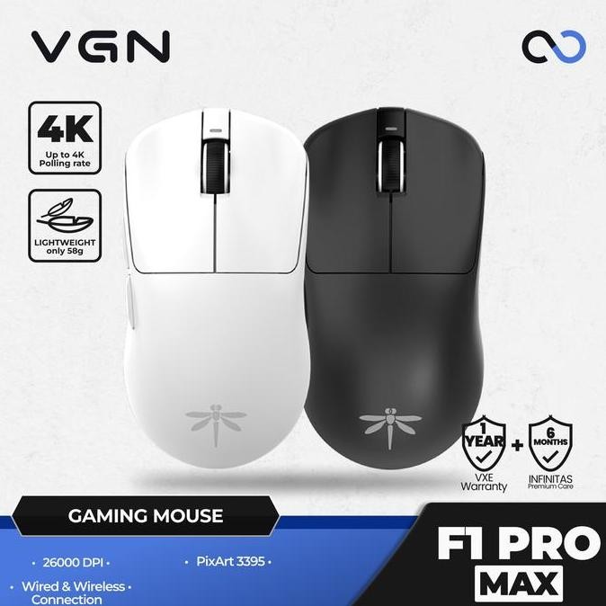 HARGA DISC - VGN Dragonfly F1 PRO MAX 4K Wireless Light Weight Gaming Mouse