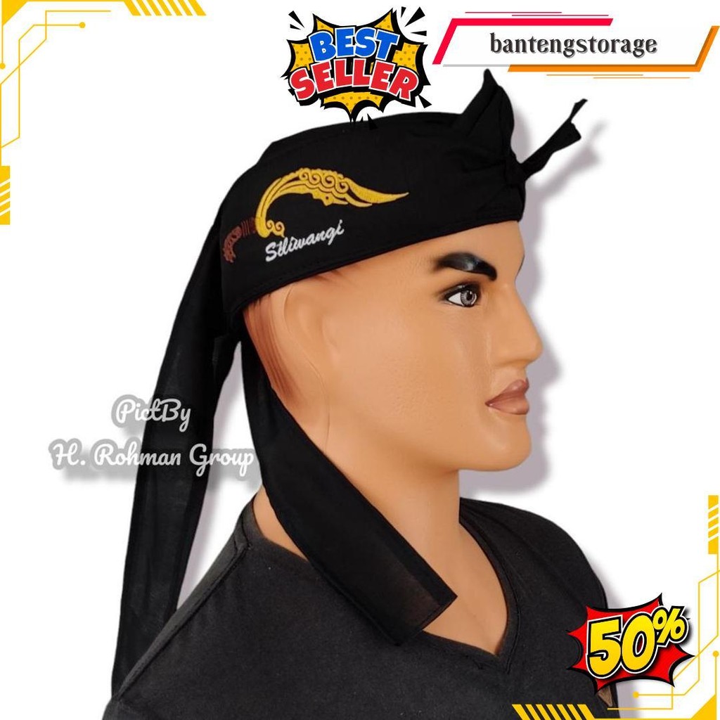 Iket Bendo Blangkon Macan Bordir Polos Bendo Udeng Sunda Bordir Kujang Topi Tradisional Iket Sunda  