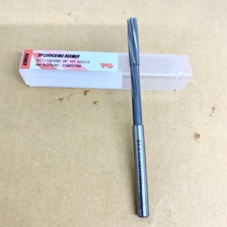 SP Chucking Reamer 4.5 mm H7 Spiral merk YG Korea Original baru..Reamer 4.5mm murah