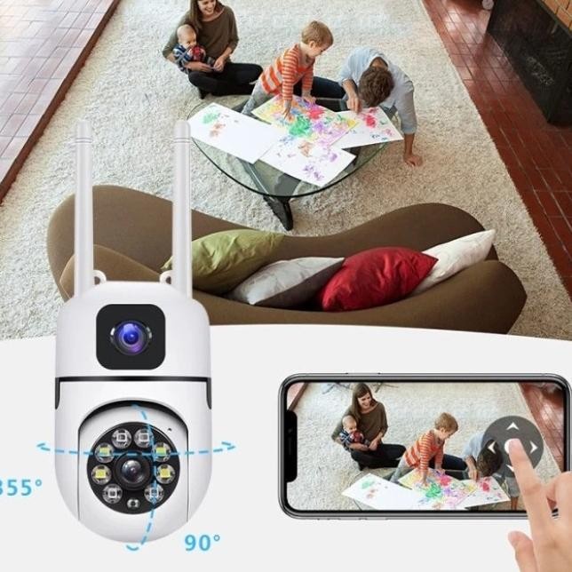 Promo Ip Camera V380 Pro Cctv 2 Antena Dual Lensa 360 Rotation Tracking