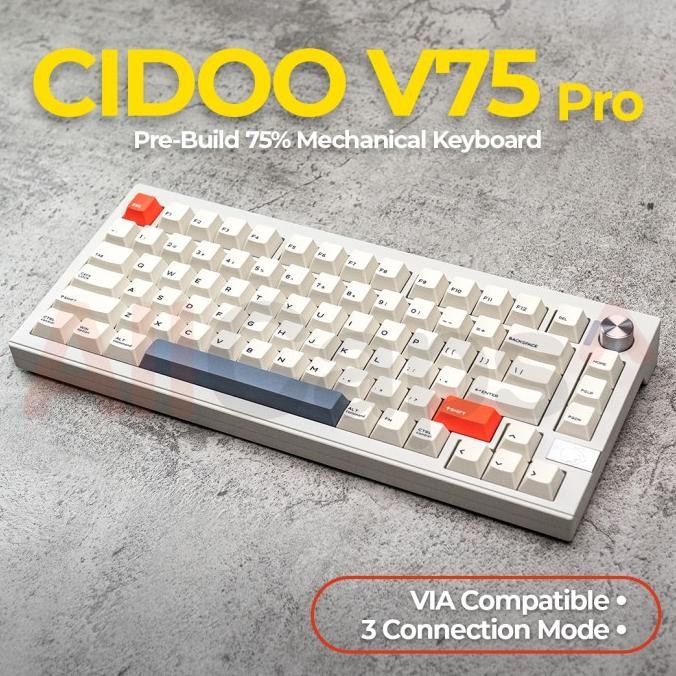 CIDOO V75 - Pre-built 75% 81 keys Hotswappable Mechanical Keyboard
