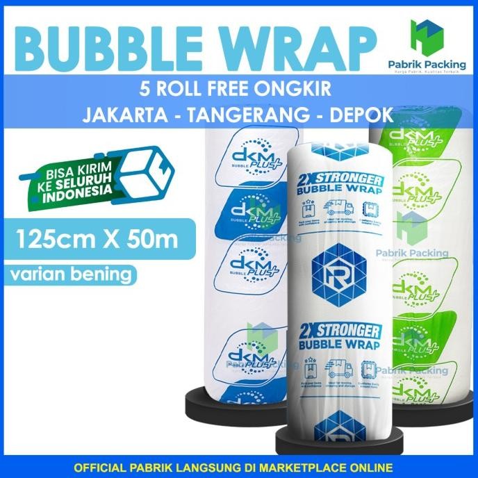 

PLASTIK BUBBLE WRAP BENING TEBAL 125CM X 50M / BUBBLE WRAP DKM+ 1 ROLL murah