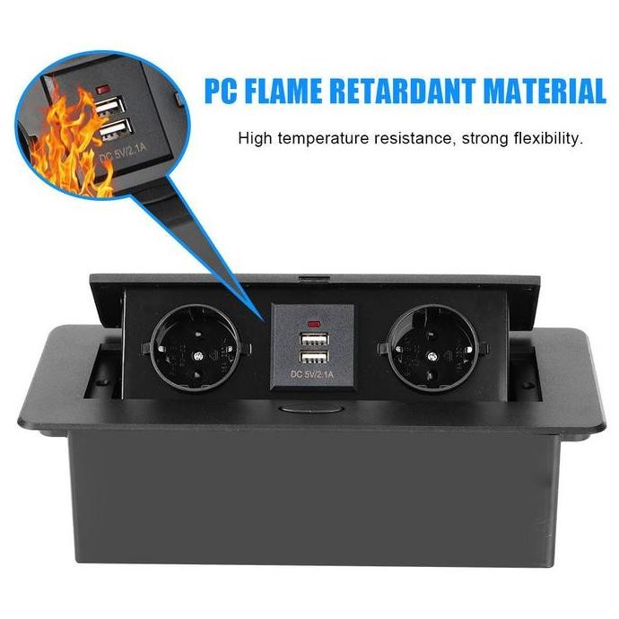 Stop Kontak Tanam Meja Soket Pop-Up 3 Lubang - Tertanam Floor/Desk Outlet New Stok