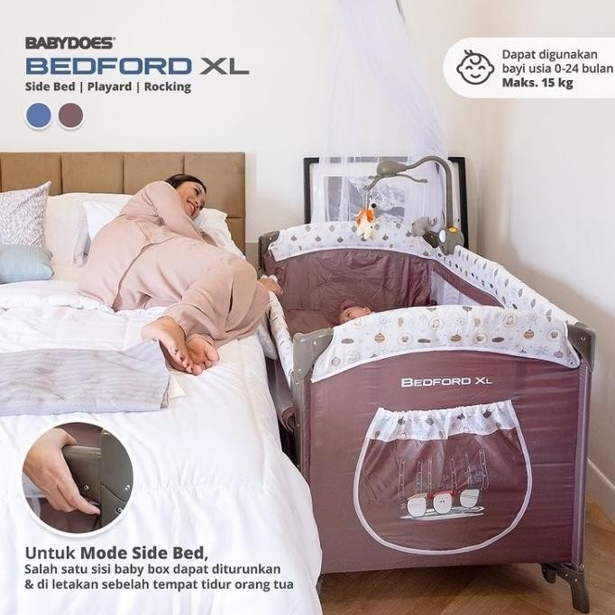 Grosir Box Babydoes Sidebed Bedford Xl / Tempat Tidur Bayi Buka Samping