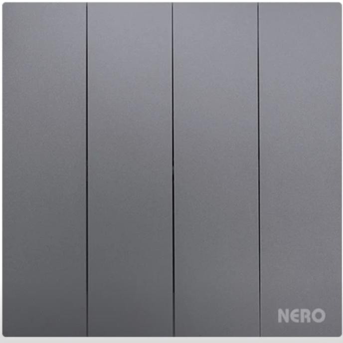 Saklar 4 Gang Nero Vega Grey 1 Way New Stok