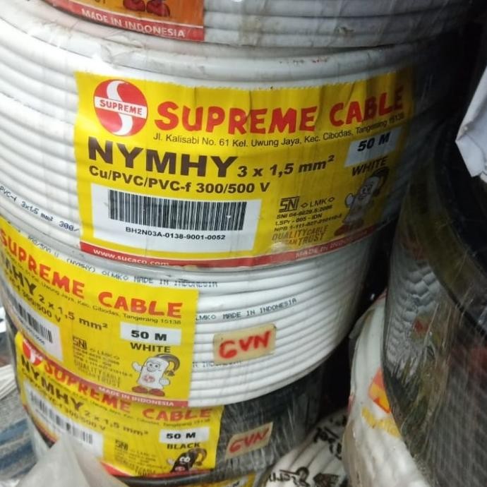 Kabel Nymhy 3 X 1,5 Perdana/Kabel Serabut 3 X 1,5 Mm/Kabel Serabut New Stok