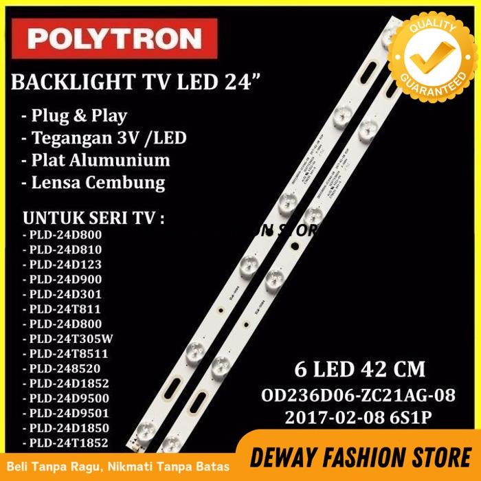 BACKLIGHT TV LED POLYTRON 24 INCH PLD24T8511 24D123 24T1852 24D900 6K BY DEWAYFASHION EKSKLUSIF 