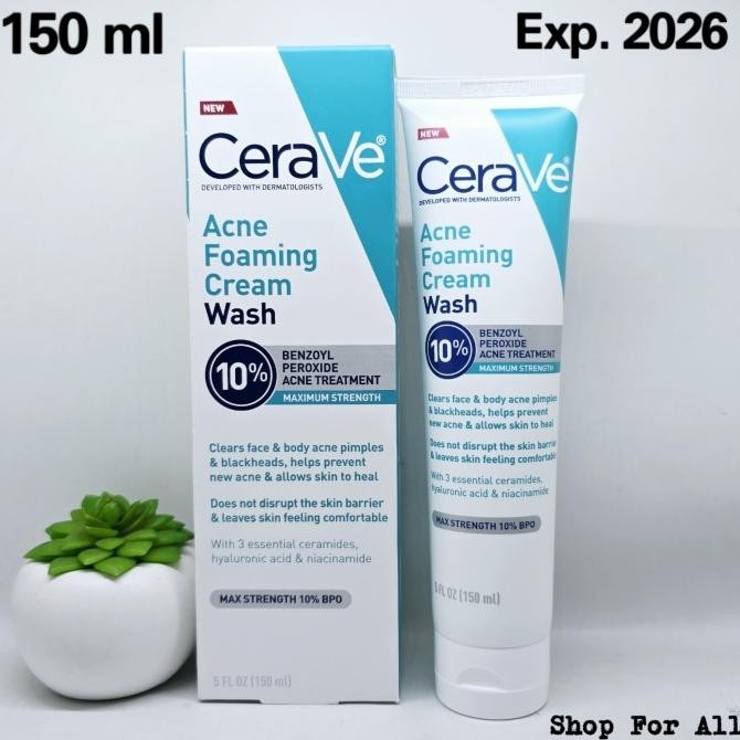Grosir Cerave Acne Foaming Cream Wash 10% Benzoyl Peroxide Acne Treatment