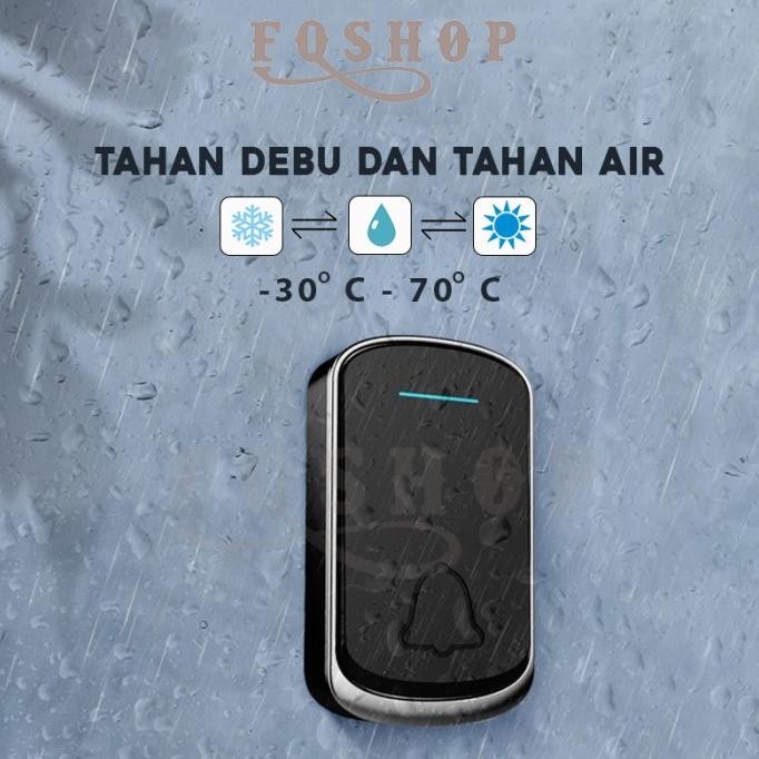 Bell 2 Tombol 1 Receiver - A909 / A101 Bel Pintu Rumah Anti Air Tanpa Kabel Bel Kantor Rumah Wireles