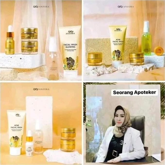 Murah Anzora Skincare Glow Acne Flek Original Paket