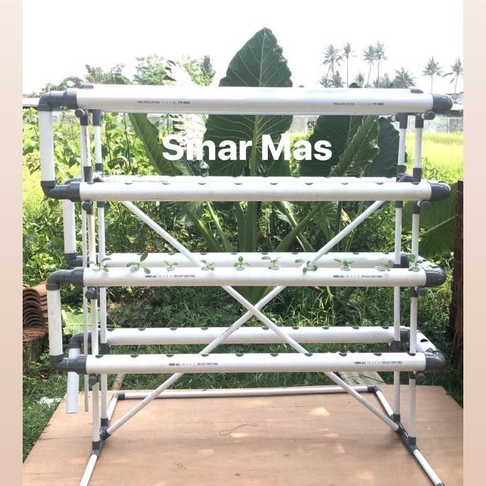 Terlaris Hidroponik Set 84 Lubang Nft/Dft Rangka Pipa/Hidroponik Pipa No Timbal Ready Stok