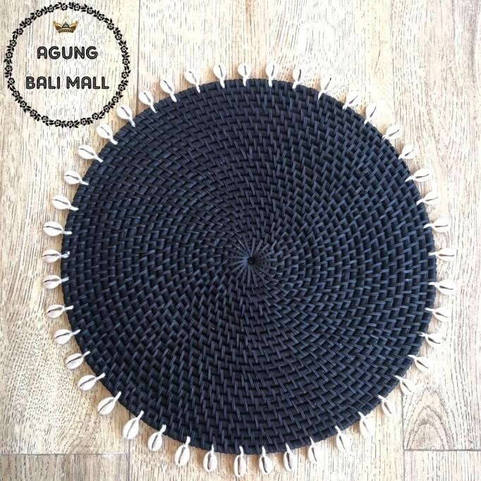 Termantab] Tatakan piring rotan kerang | alas piring rotan 35cm | placemat rotan