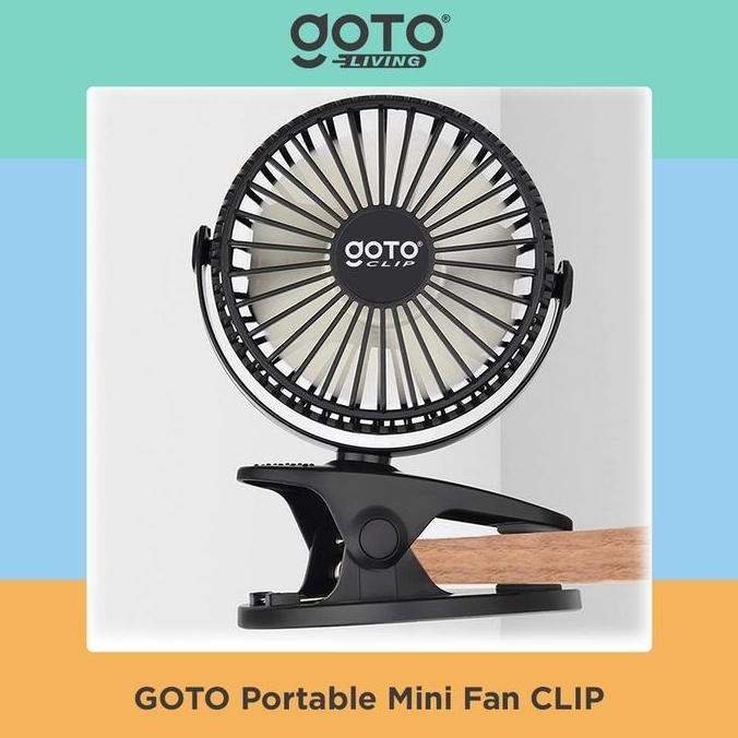 Original Goto Clip Mini Fan Rotating Kipas Angin Meja Mini Jepit Portable Usb