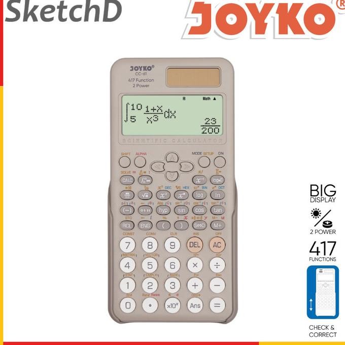

Kalkulator ilmiah Joyko Scientific Calculator CC 61 Layar Besar RIY'