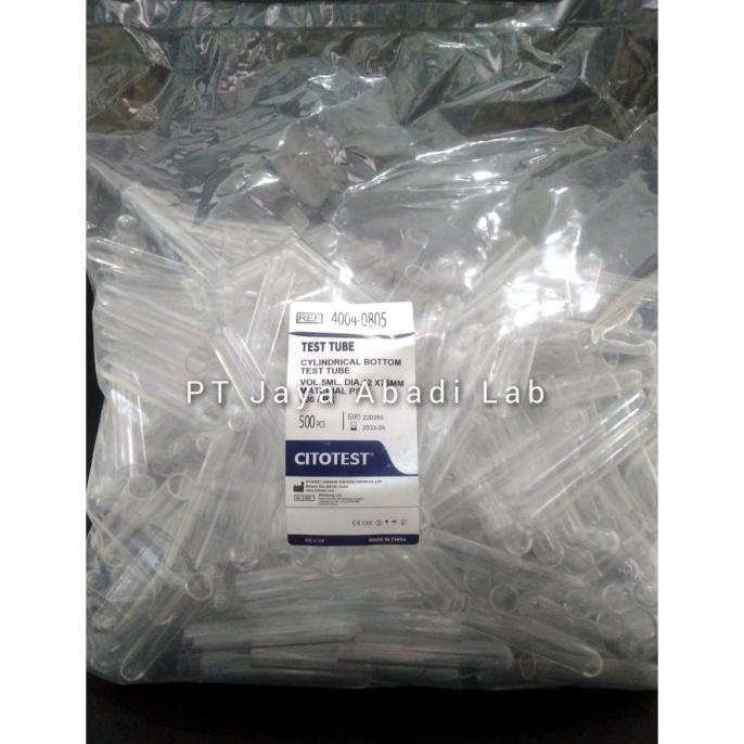 tabung reaksi disposable test tube 12 x 75 12x75 mm isi 500 pcs KAL