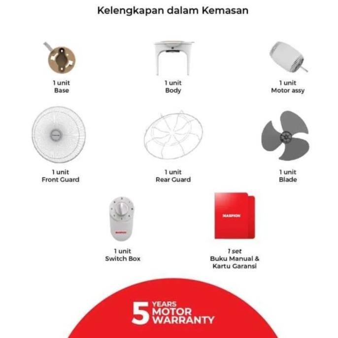 Original Maspion: Mof-401 Kipas Angin Plafon/ Orbit Fan 16 Inch