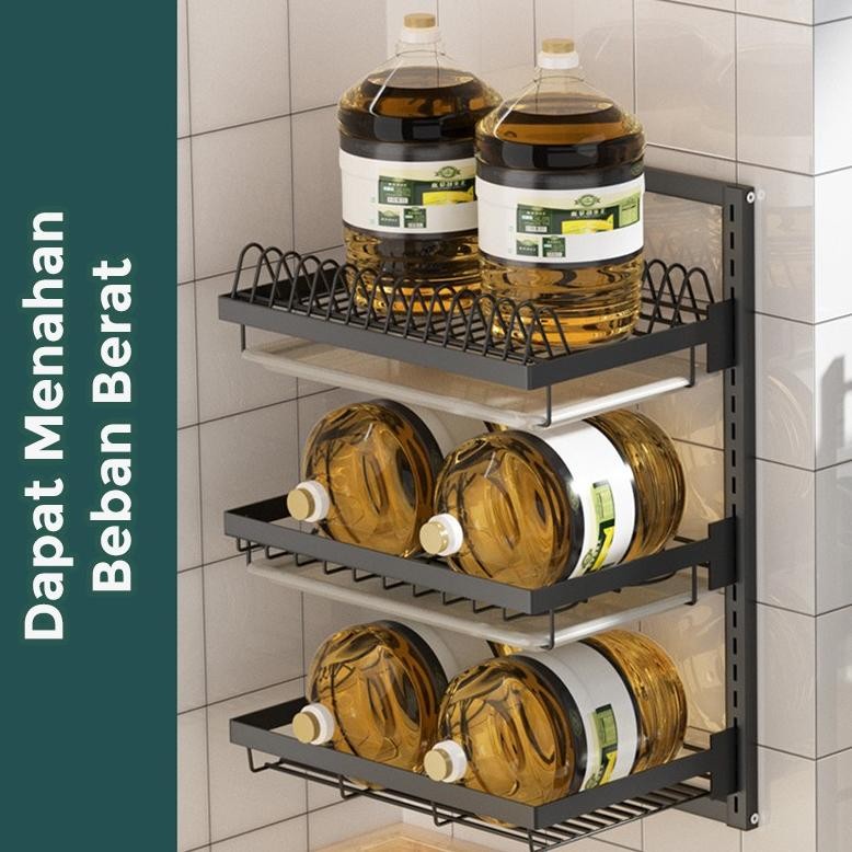 Rak Bumbu Dapur Rak Piring Gantung Wastafel Tempel Dinding Stainless Steel HRM112