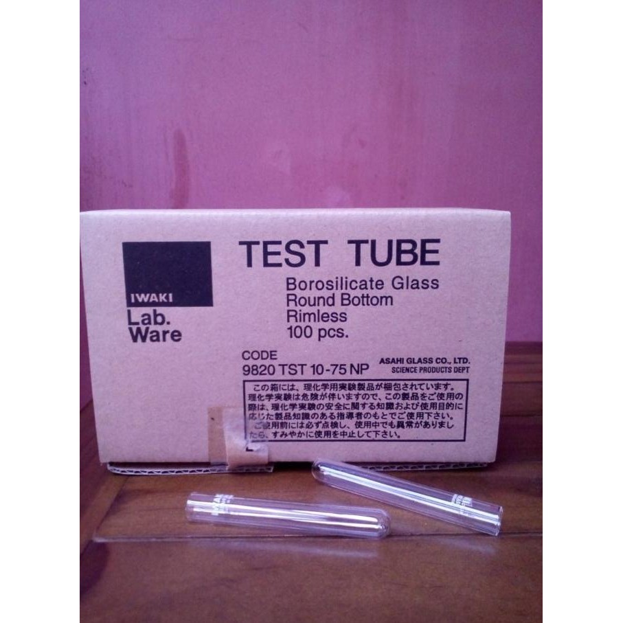 Tabung Reaksi / Test Tube Pyrex Iwaki 10x75mm KAL