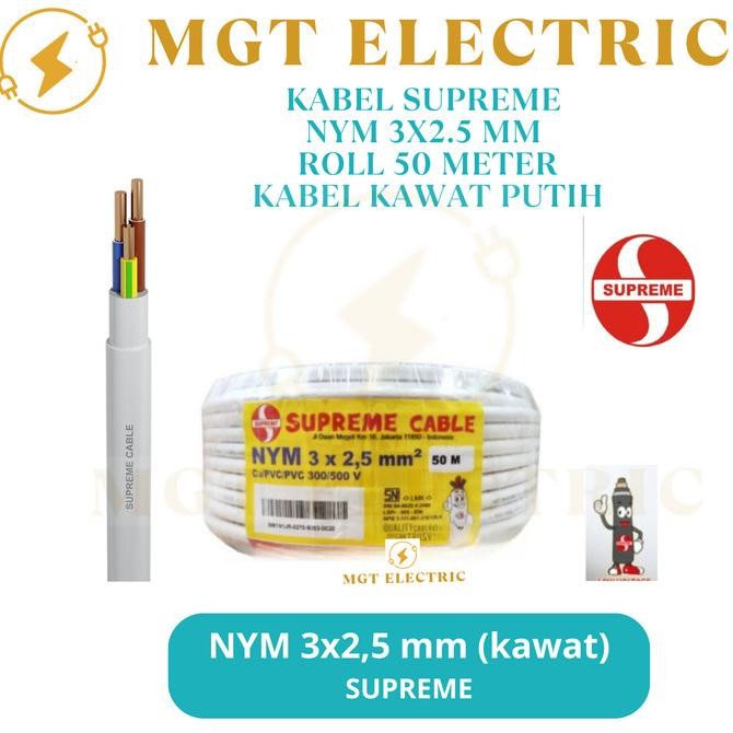 Kabel Supreme Nym 3X2.5 Mm 50 Meter / Nym 3X2,5 Mm 50 Meter Supreme New Stok