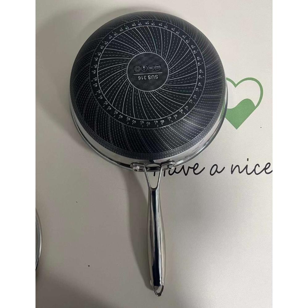 Wajan Stainless Steel 316 / Kuali Honeycomb Wokpan Non Stick