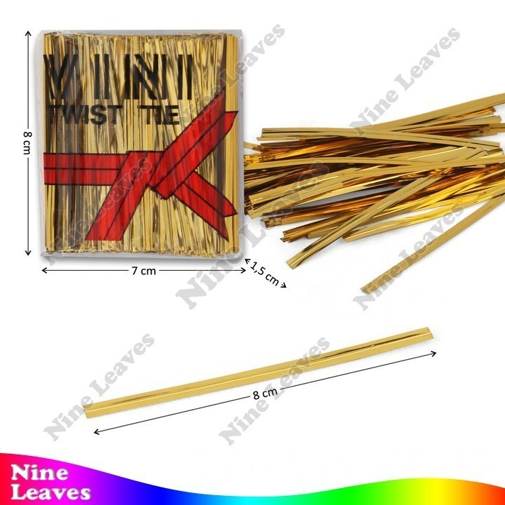 

Pita Kawat Pengikat Serbaguna Kawat Souvenir Emas Gold Vini Twist Tie