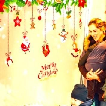 Sale! Dekorasi Natal Motif Natal Stiker Film Santa Dekorasi Natal