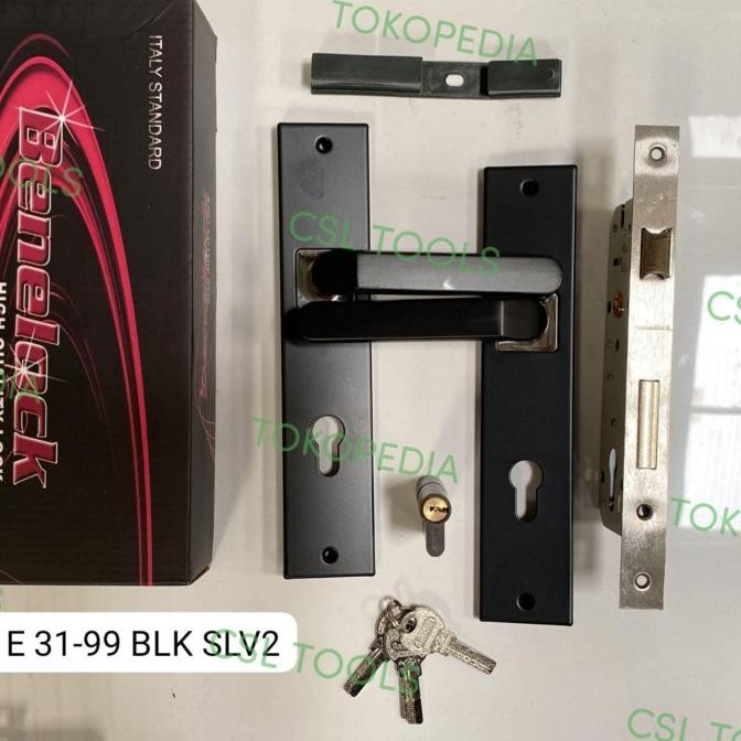 Kunci Pintu Rumah Besar 25 cm HITAM / Handle Kunci Pintu Rumah MINIMALIS Black BENELOCK #csl
