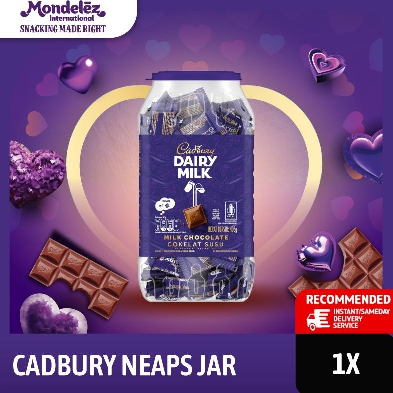 

Cadbury Dairy Milk Cokelat Neaps Jar isi 90pcs 405gr