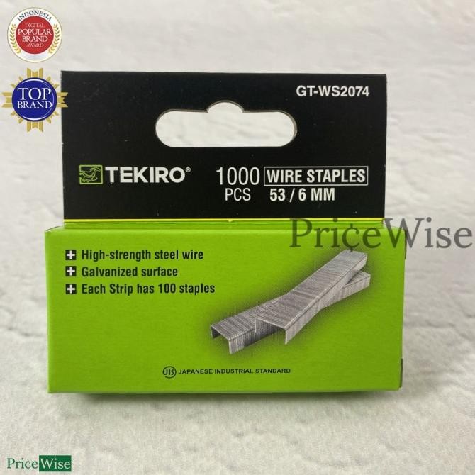 

@#@#@#] Isi Staples 6 mm isi 1000 pcs Tekiro / Isi Stapler 1/4 inch