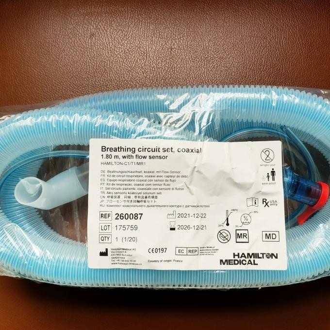 Breathing Circuit Hamilton Single Use With Flow Sensor Co