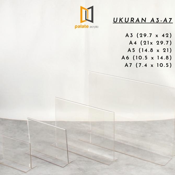 

ready ACRYLIC TENT HOLDER A4 / AKRILIK A4 BENTUK LANDSCAPE / A4 T / ACRILIC murah